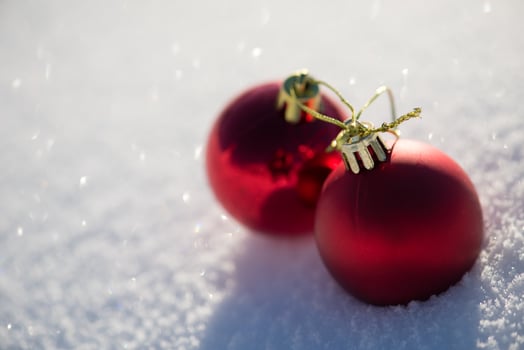 christmas ball in snow photo