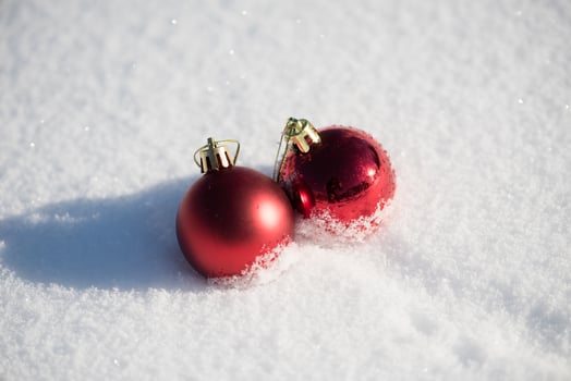 christmas ball in snow photo