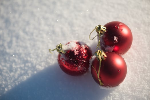 christmas ball in snow photo