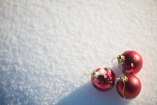 christmas ball in snow photo