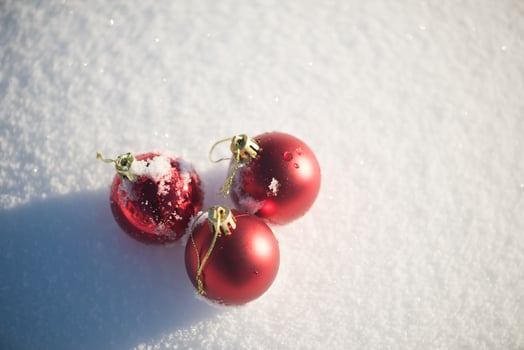 christmas ball in snow photo