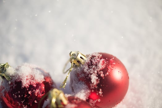 christmas ball in snow photo