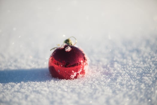 christmas ball in snow photo