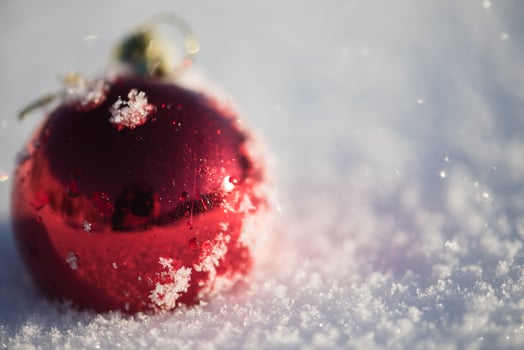 christmas ball in snow photo