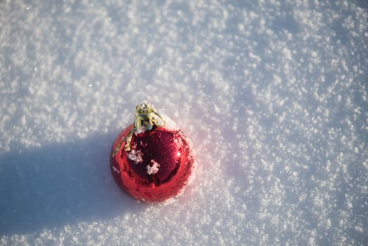 christmas ball in snow photo