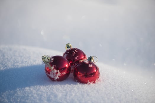 christmas ball in snow photo