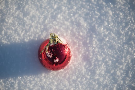 christmas ball in snow photo