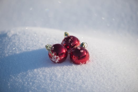 christmas ball in snow photo