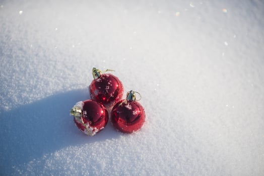 christmas ball in snow photo
