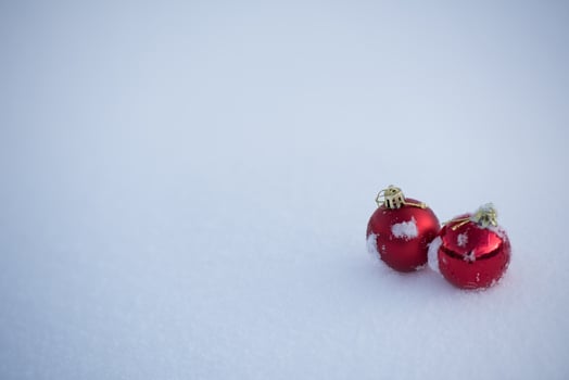 christmas ball in snow photo