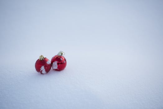 christmas ball in snow photo