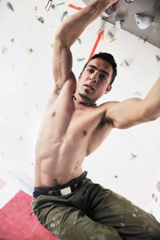 man exercise sport climbing photo