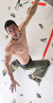 man exercise sport climbing photo
