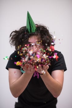 confetti man on party photo
