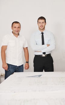 Team of architects on construciton site photo