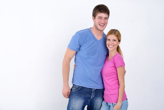 portrait of happy young casual couple photo