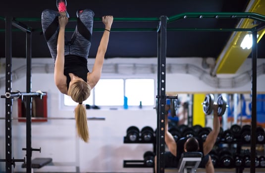 woman doing abs exercises photo
