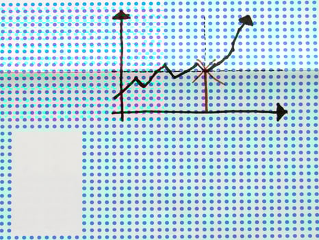 stock graph drawing with empty space for write message photo