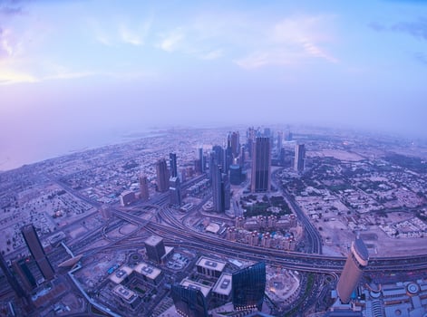 Dubai night skyline photo