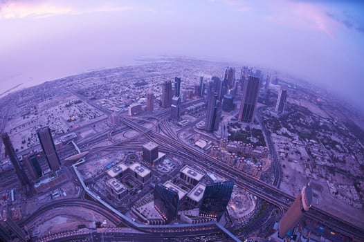 Dubai night skyline photo