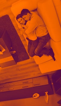 couple relaxing at home photo