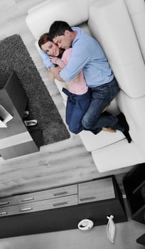 couple relaxing at home photo