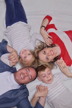 happy young family at home photo