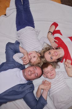 happy young family at home photo