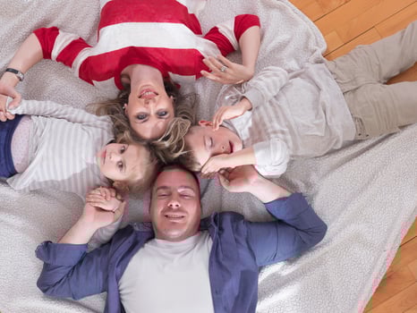 happy young family at home photo