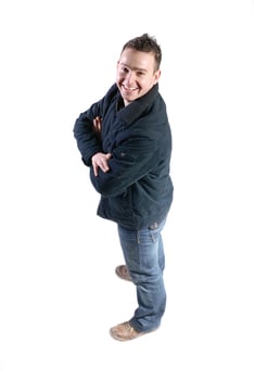 Casual friendly man isolated over a white background photo