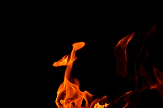 fire flame on black background photo