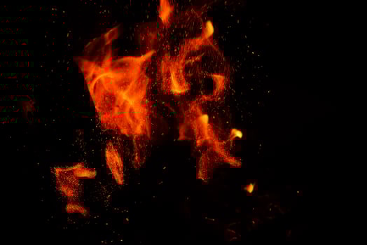 fire flame on black background photo