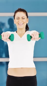 woman fitness workout with weights photo