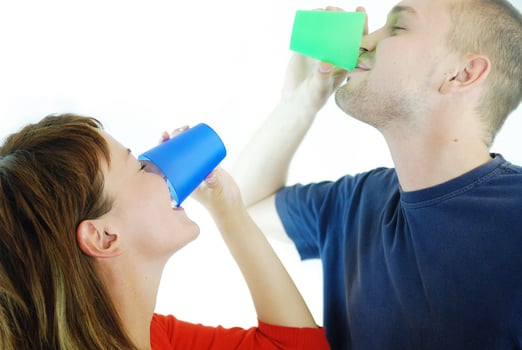 happy couple drink photo