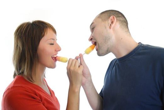Eating popsicle sticks photo