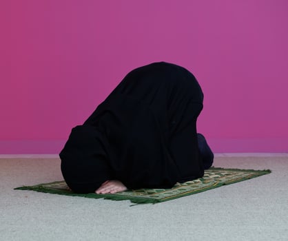 Muslim woman namaz praying Allah photo