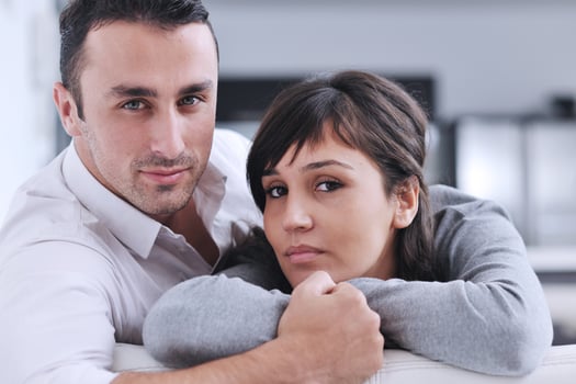 happy young couple relax at home photo