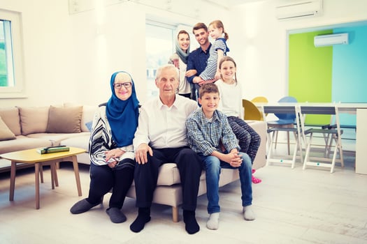 portrait of happy modern muslim family photo