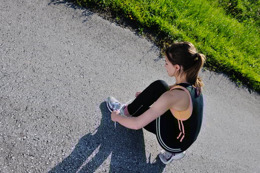 Young beautiful  woman jogging photo