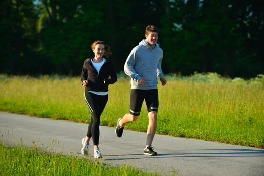 Young couple jogging photo