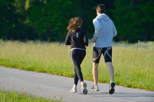 Young couple jogging photo