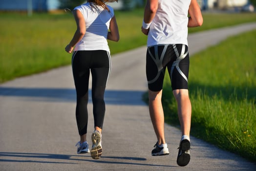 Young couple jogging photo