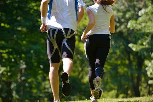 Young couple jogging photo
