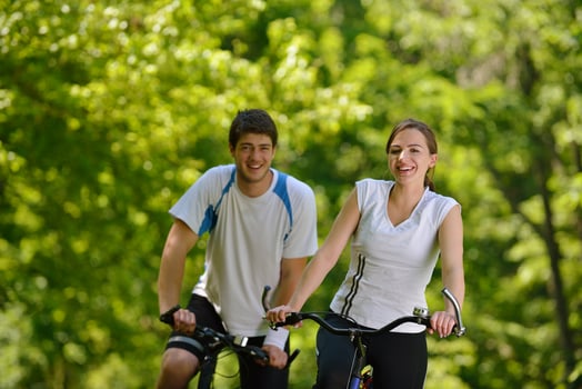Young couple jogging photo