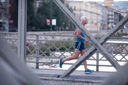 handsome senior man  jogging photo