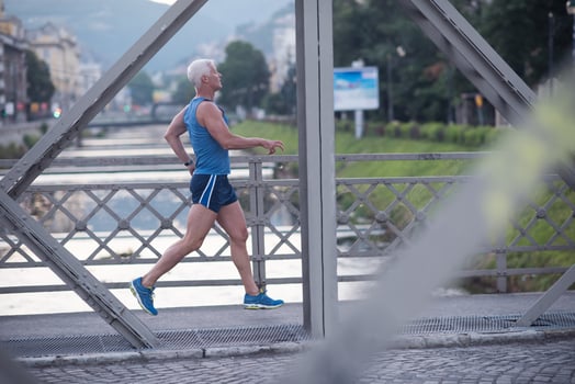 handsome senior man  jogging photo