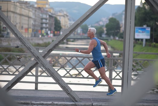 handsome senior man  jogging photo