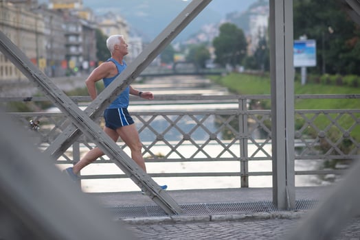 handsome senior man  jogging photo