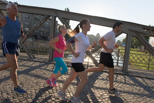 people group jogging photo