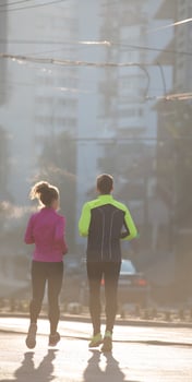 young  couple jogging photo